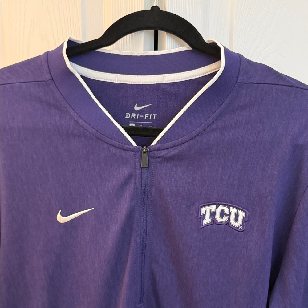 TCU Nike Purple Dri-Fit Half-Zip Top